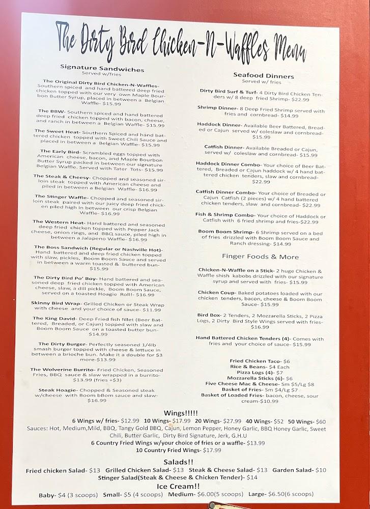 Dirty Bird Chicken N' Waffles LLC Menu image 1